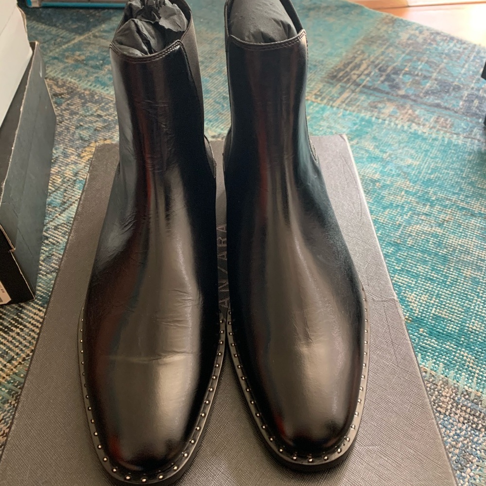 Saint Laurent black leather boots